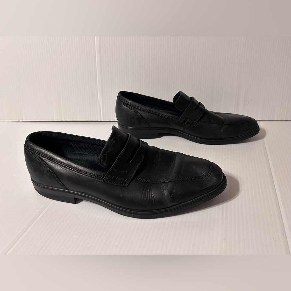 Ecco black leather Melbourne loafer slip-on dress shoe size EU 45/11.5-12 US